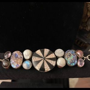 Sterling silver bracelet with multiple gem stones size 6,5”